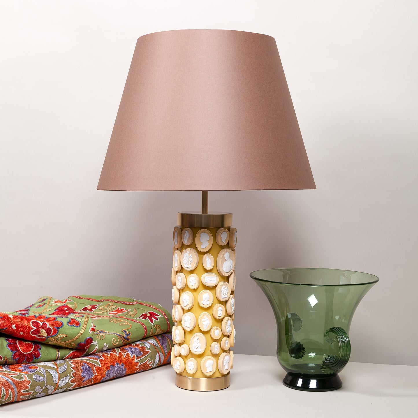 Intaglio Glass & Brass Lamp