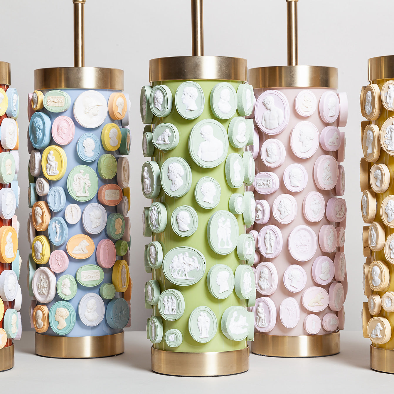 Intaglio Glass & Brass Lamp