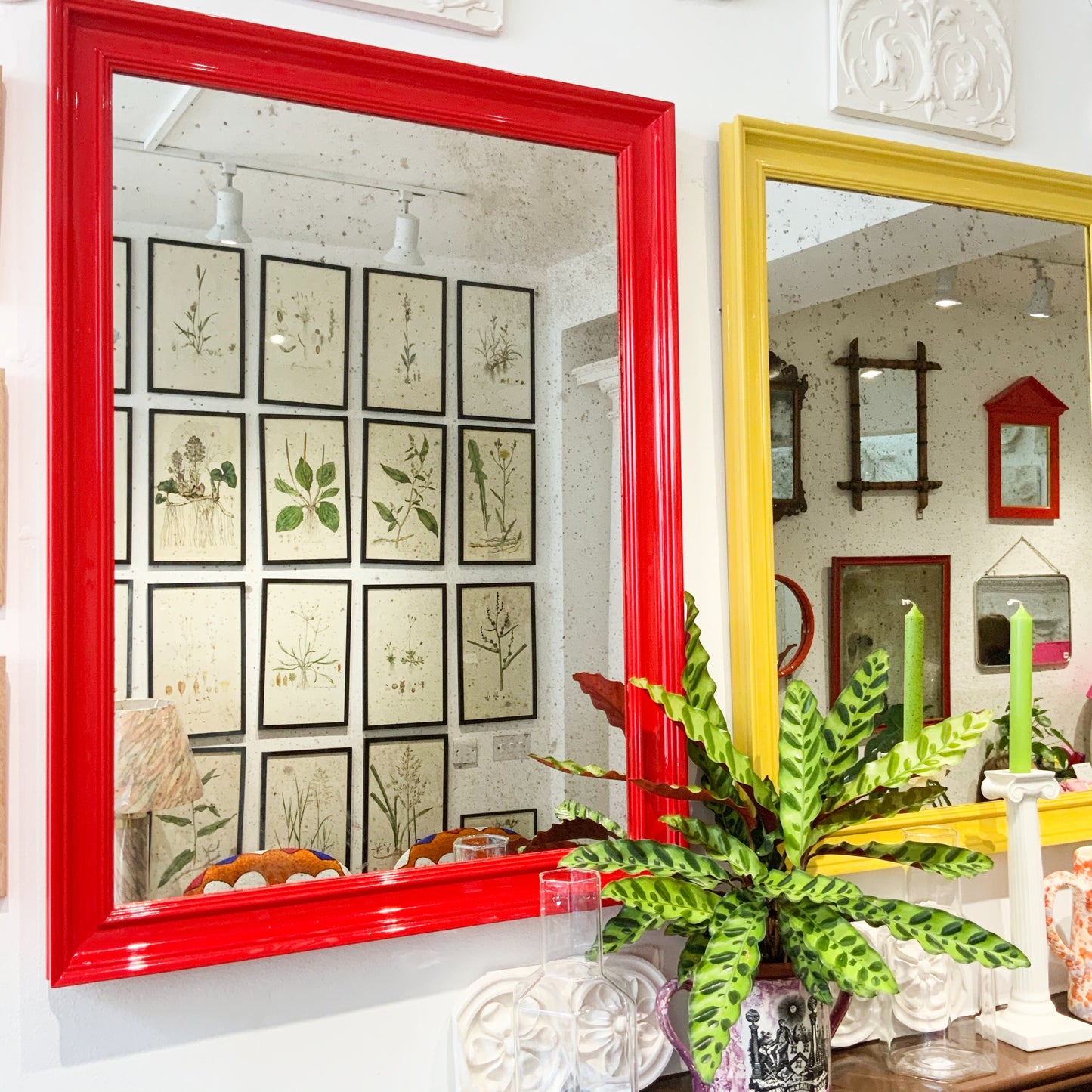 Rectangular Lacquered Mirror - Chinese Emperor Yellow