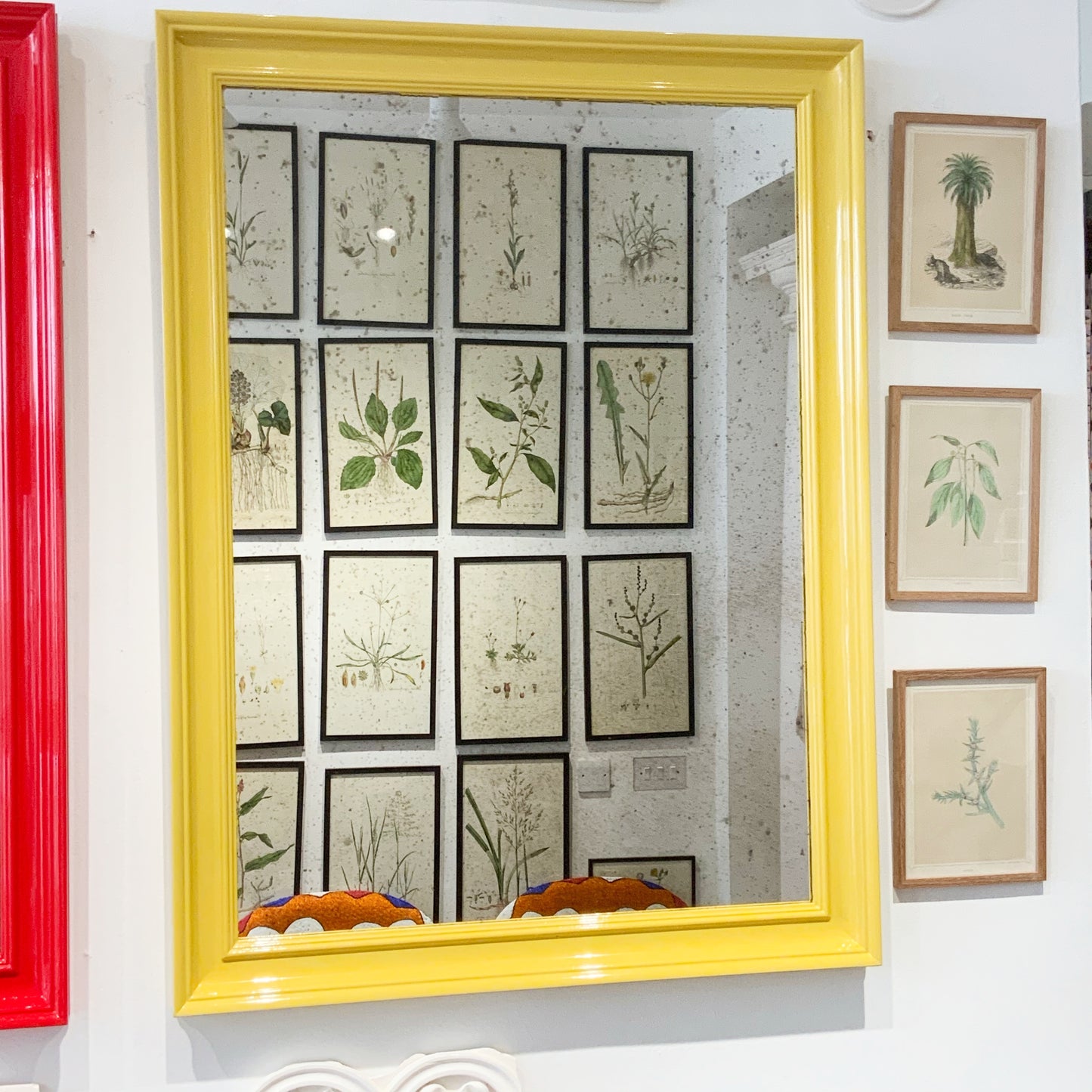 Rectangular Lacquered Mirror - Chinese Emperor Yellow