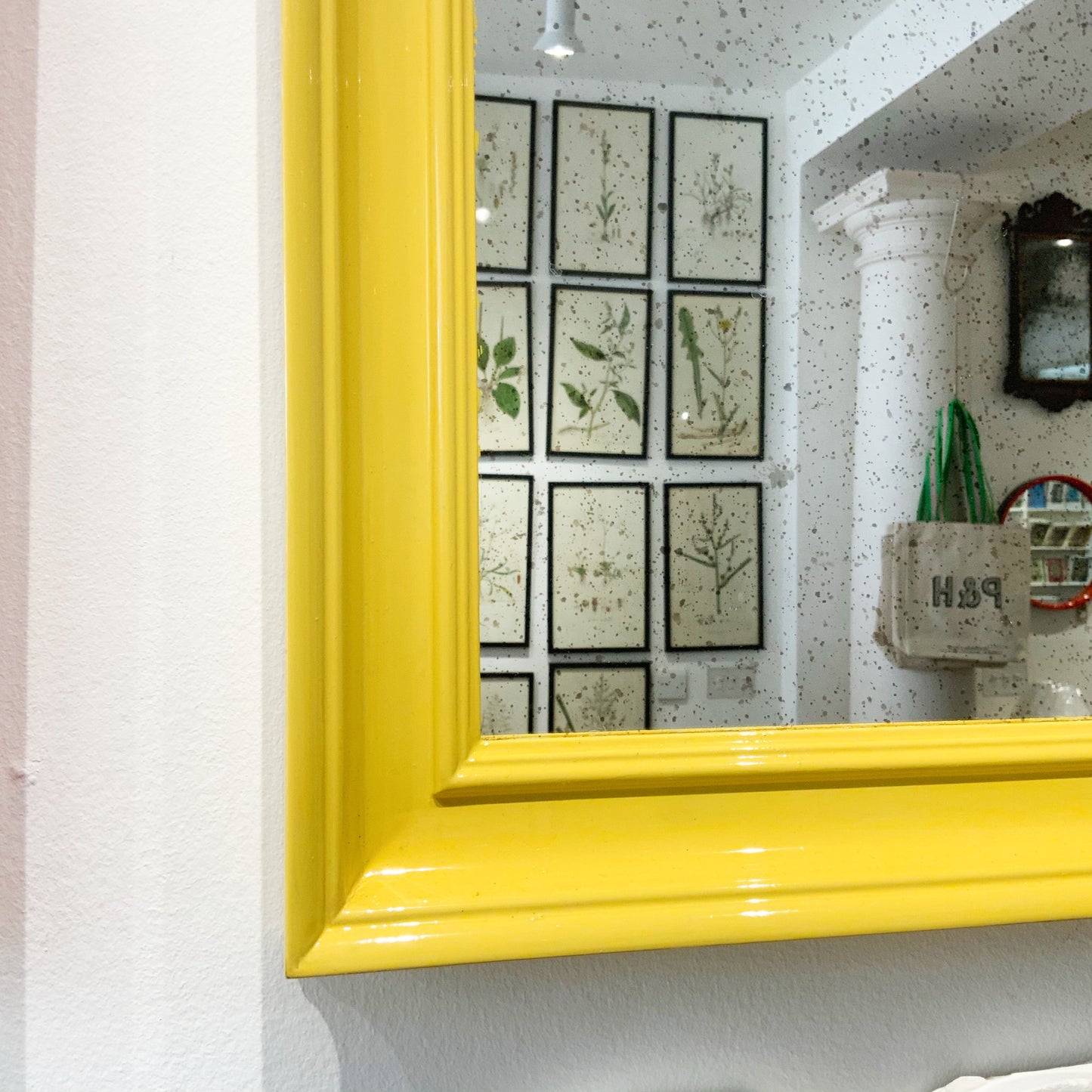 Rectangular Lacquered Mirror - Chinese Emperor Yellow