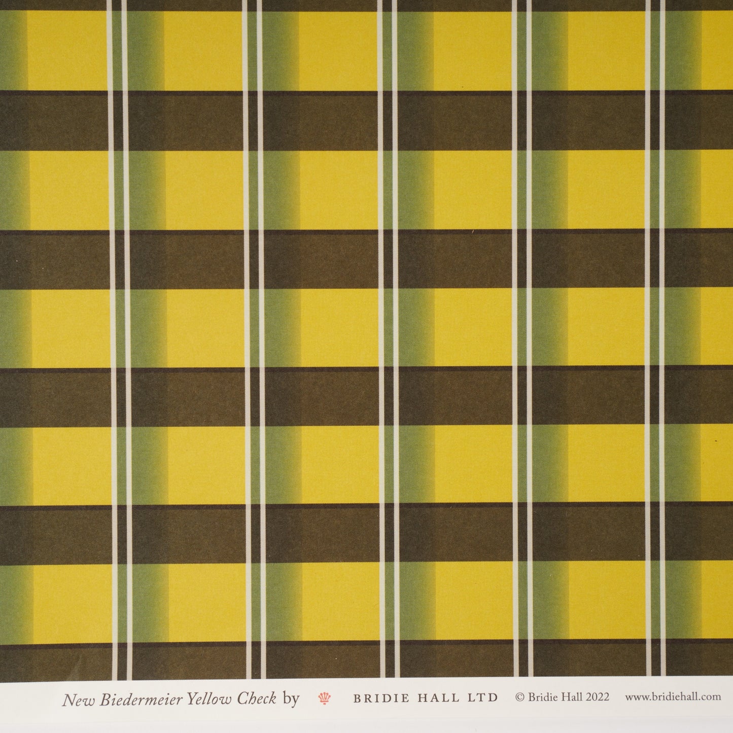 Biedermeier Check Patterned Paper - 5 Sheets Of Yellow/Khaki Paper