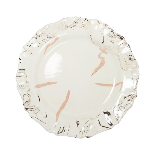 Cream Swirl Earthenware - Scalloped Dinner Plate