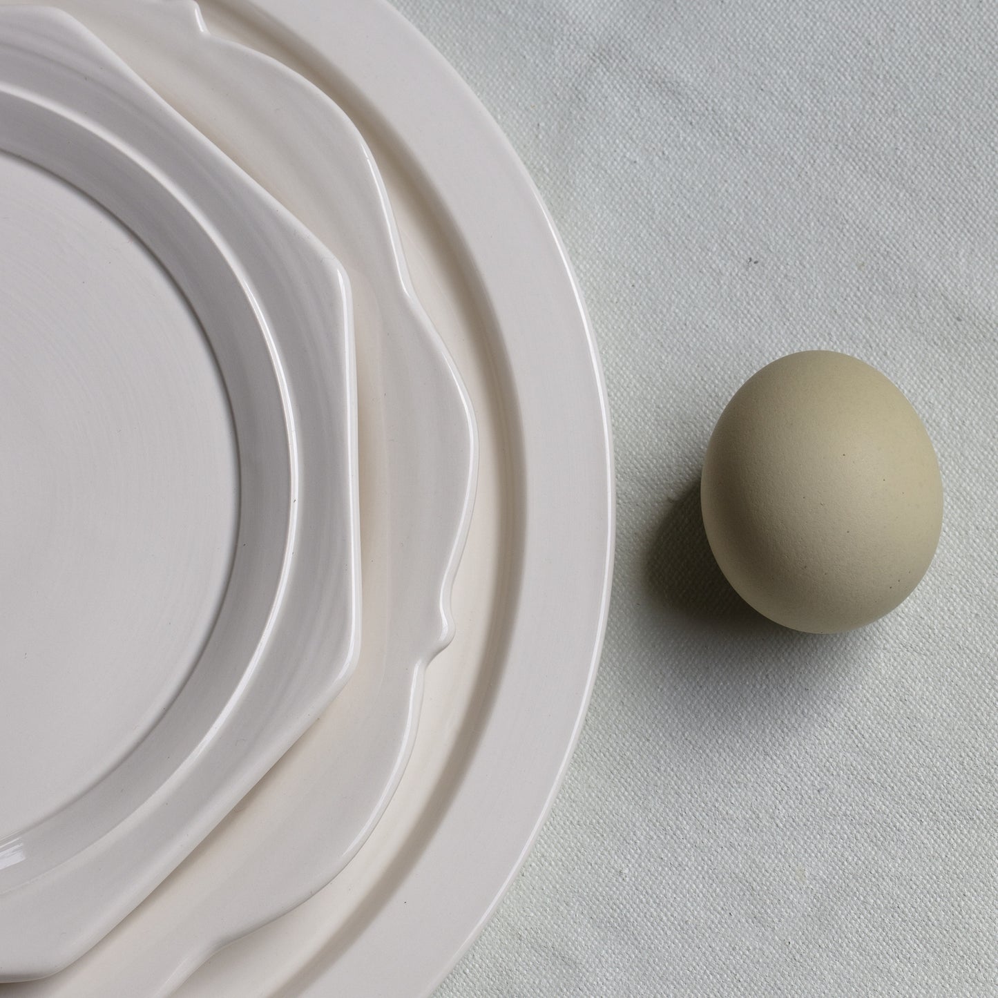 Creamware Hand Cast Scallop Salad Plate