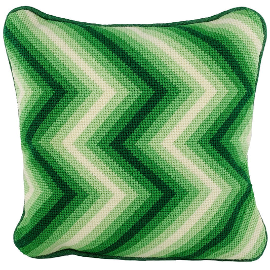 Zig-Zag Cushion - Green