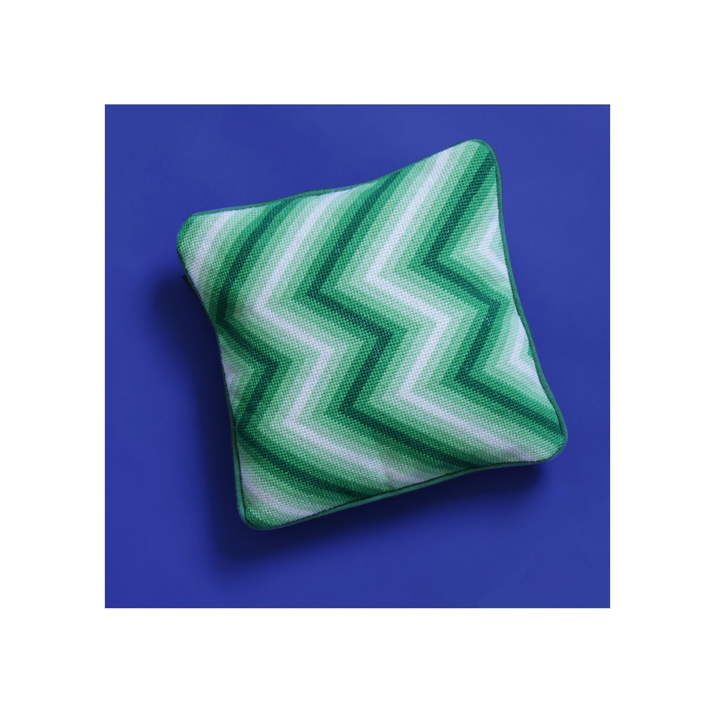 Zig-Zag Cushion - Green